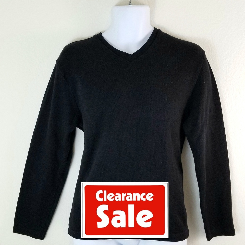 Men's Old Navy Ribbed V-Neck Long Sleeves Black
